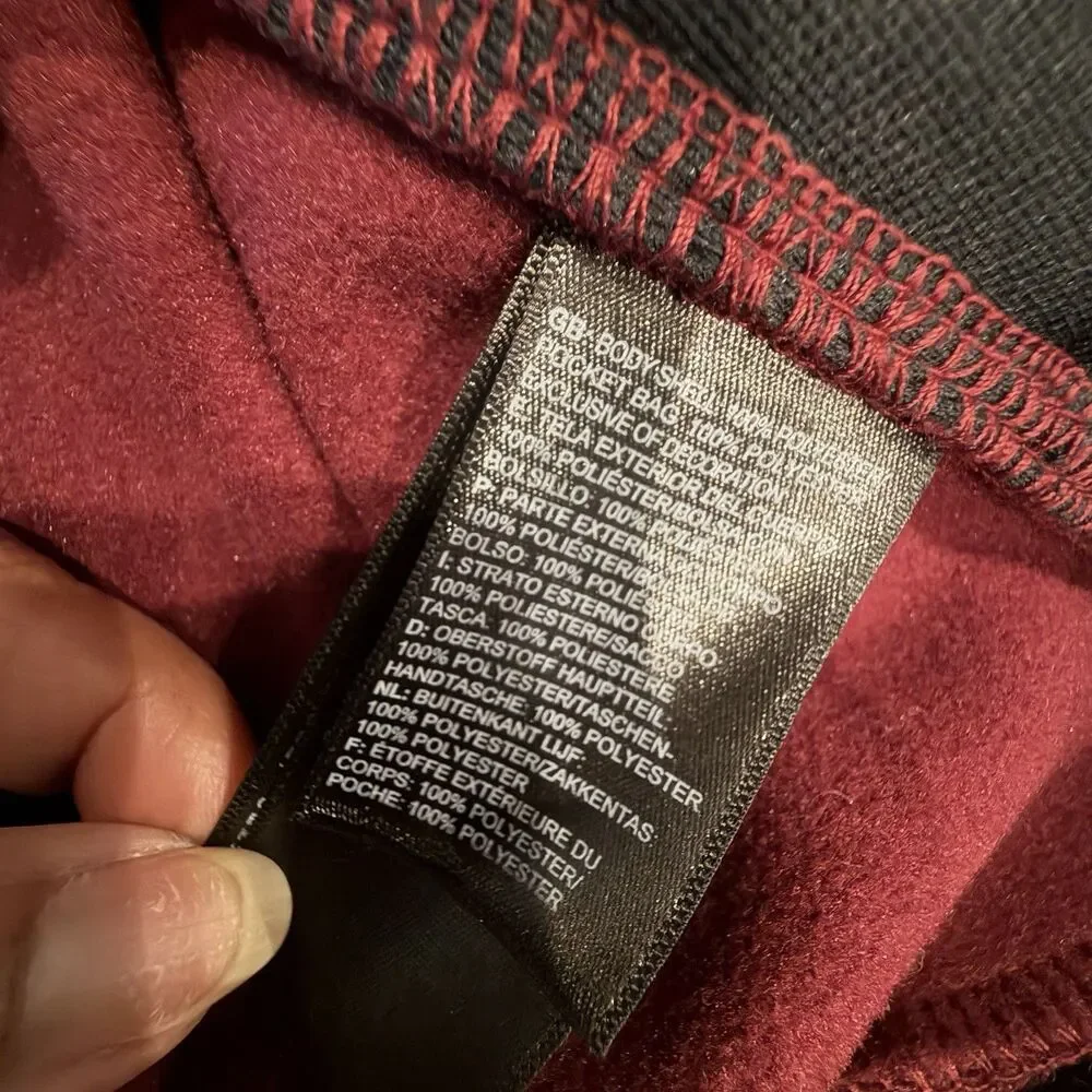The North Face Tech Fleece Full Zip Jacket Dark Red Men's Size XL Performance